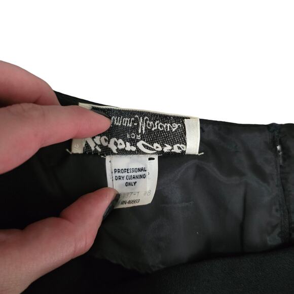 Vintage Victor Costa Neiman Marcus Black Ruffle Hem Cocktail Dress 8 - Picture 6 of 11